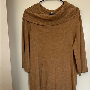 Relaxed Cowl Neck Sweater in Camel Brown